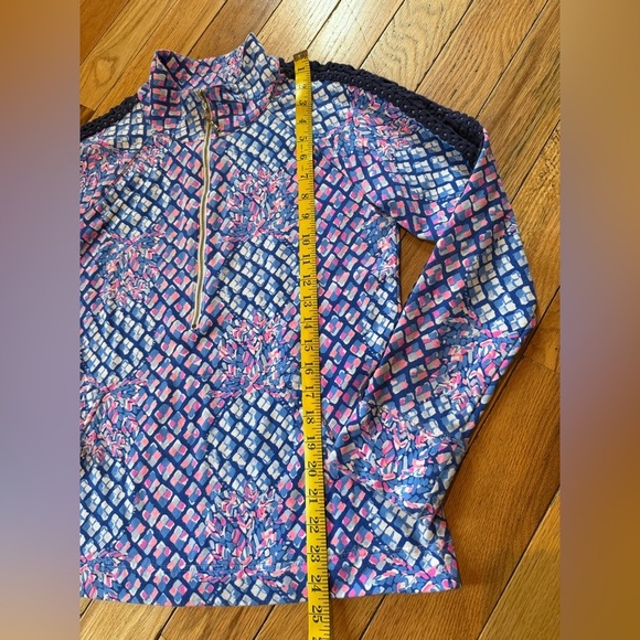 Lilly Pulitzer UPF 50+ Skipper Popover Multi Royal Purple Jacket Women’s Size M - Picture 14 of 15